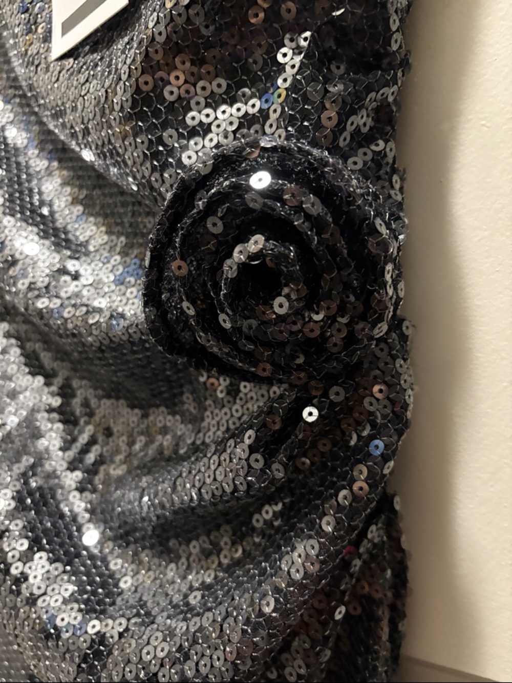 LPA Black Sequin Long-Sleeve Draped Gown - Picture 5 of 12